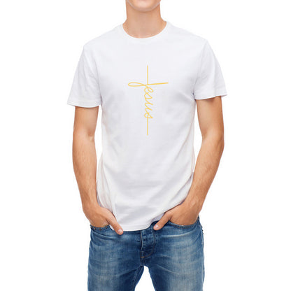 Men's Short Sleeve Jesus Christ Cross Print T-Shirt - ARCHSHOPE