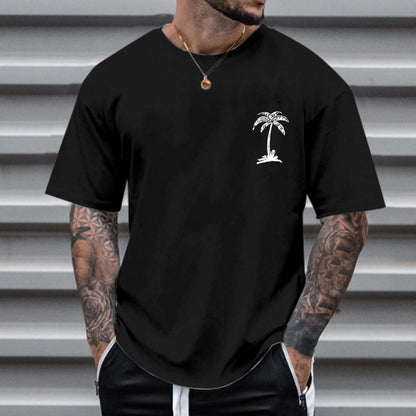 Men's Round Neck Printed Simple Pullover Short Sleeve T-shirt - ARCHSHOPE