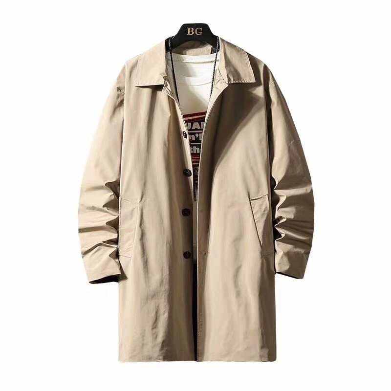 Trench Coat Men's Medium Length Spring And Autumn Leisure