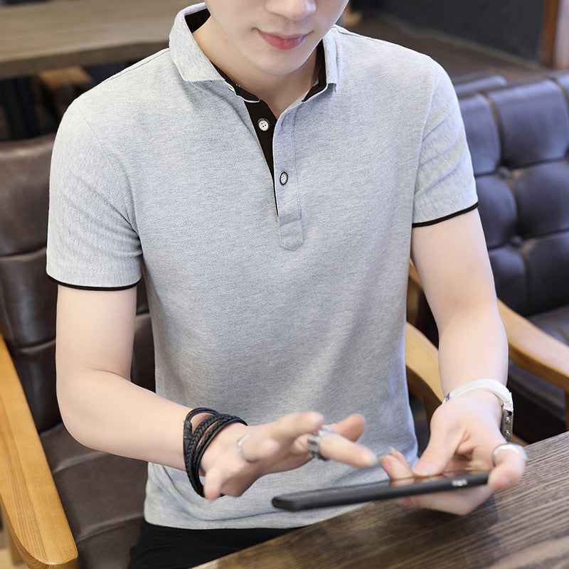 Polo Shirt For Men Casual Short Sleeve Polo Shirts Patchwork Turn-down Collar Zipper T-Shirt Summer Men Shirt Tops - ARCHSHOPE