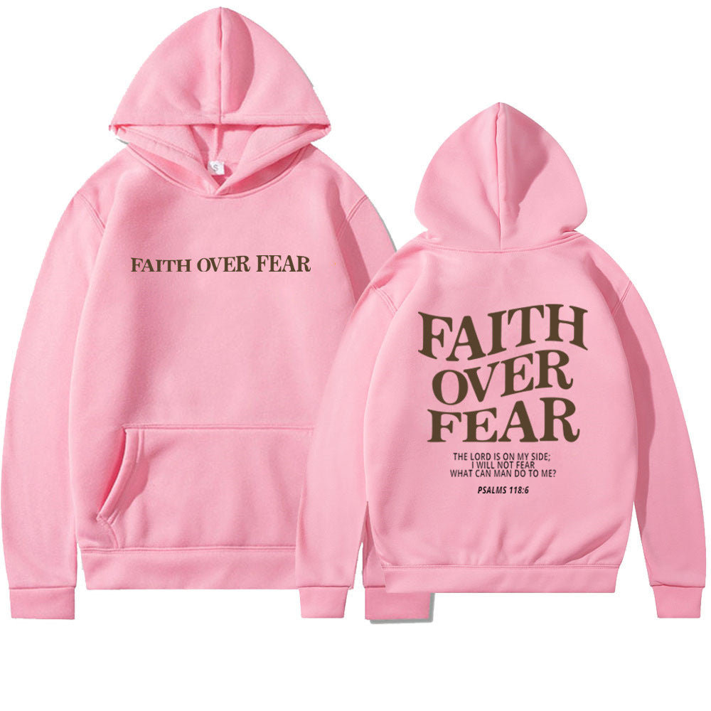 Faith Over Fear Christian Hoodie Christian Sweatshirt Jesus Hoodie Trendy Hoodie Bible Verse Shirt Unisex Aesthetic Clothes - ARCHSHOPE