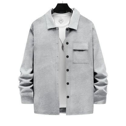 Men's Retro Casual Jacquard Knitted Lapel Shirt Jacket - ARCHSHOPE