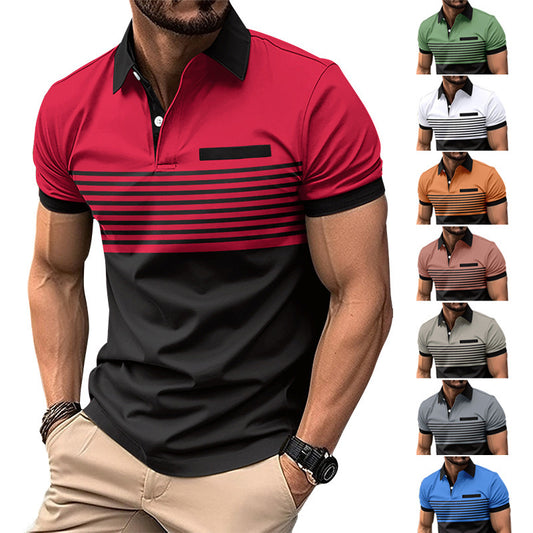 Casual Striped Shirt With Chest Pocket Men Clothing - ARCHSHOPE