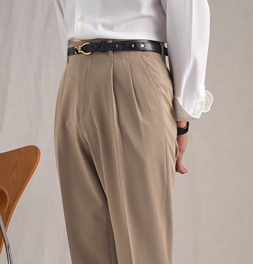Polyester Straight High Waist Suit Pants