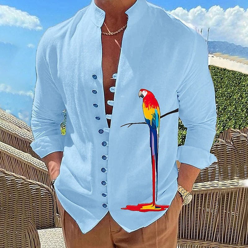 Chemise simple et décontractée pour homme avec impression numérique 3D