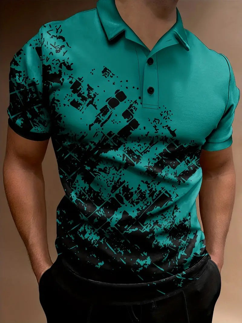 Men's Print Breathable Fashion Polo Shirt Top - ARCHSHOPE