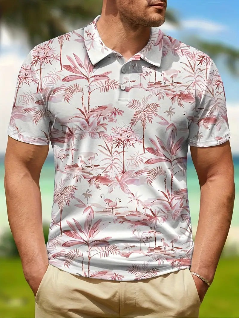 Men's Print Breathable Fashion Polo Shirt Top - ARCHSHOPE