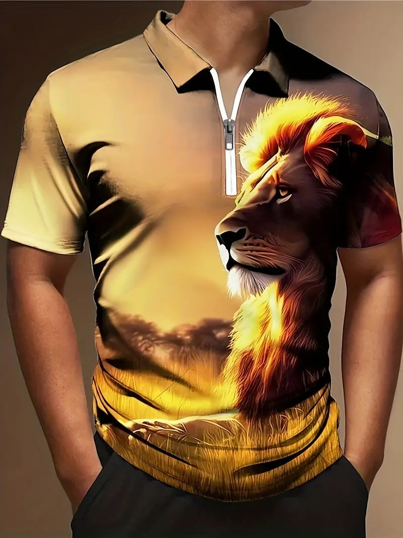 Men's Print Breathable Fashion Polo Shirt Top - ARCHSHOPE
