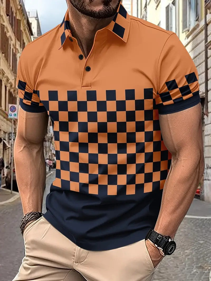 Men's Print Breathable Fashion Polo Shirt Top - ARCHSHOPE