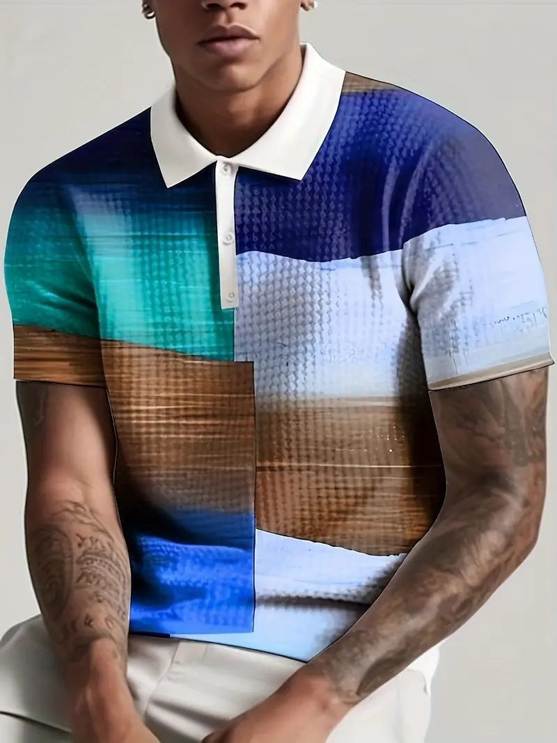 Men's Print Breathable Fashion Polo Shirt Top - ARCHSHOPE