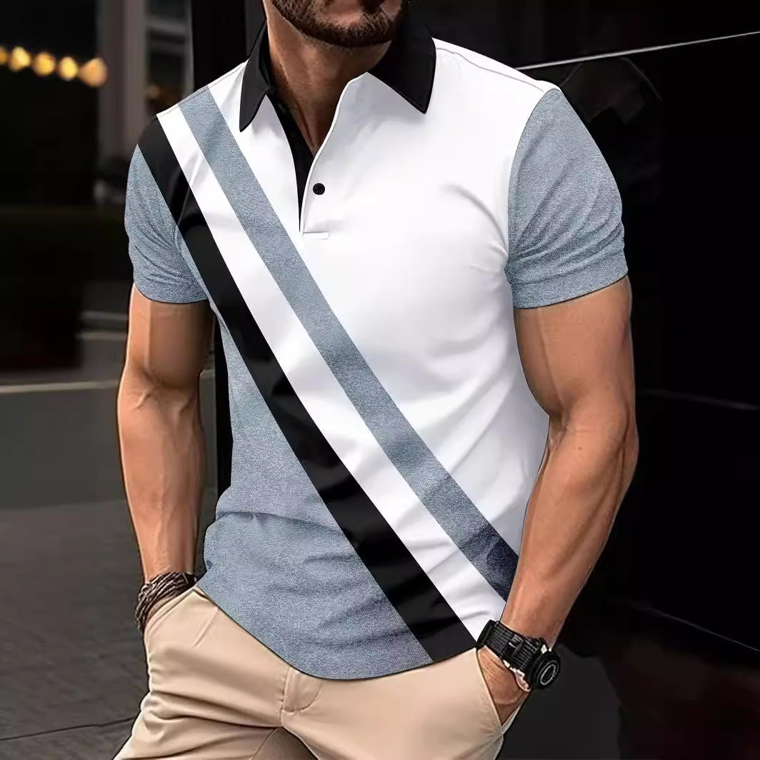 Men's Print Breathable Fashion Polo Shirt Top - ARCHSHOPE