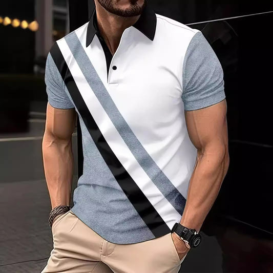 Men's Print Breathable Fashion Polo Shirt Top - ARCHSHOPE