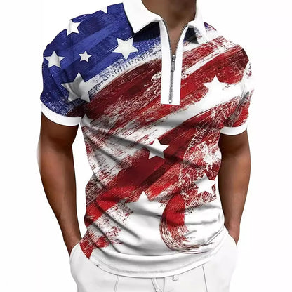 Men's Print Breathable Fashion Polo Shirt Top - ARCHSHOPE