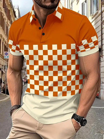 Men's Print Breathable Fashion Polo Shirt Top - ARCHSHOPE