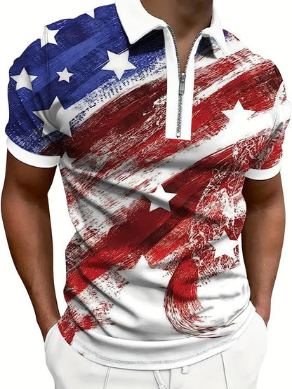 Men's Print Breathable Fashion Polo Shirt Top - ARCHSHOPE