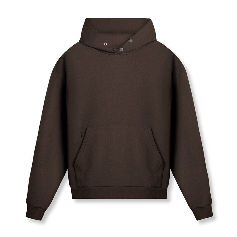Men's Sports Loose Solid Color Plus Fleece Hooded Sweater - ARCHSHOPE