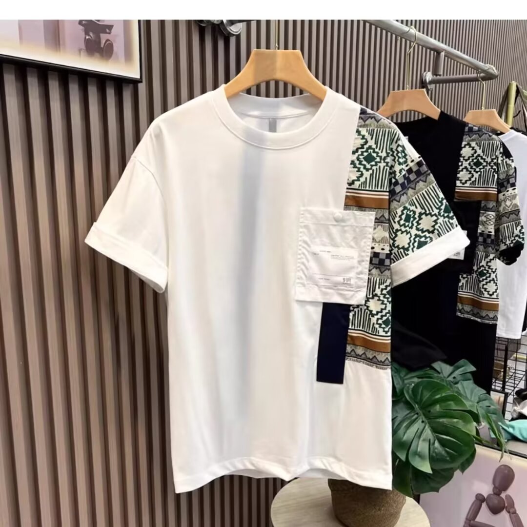 Men's T-shirt Summer New Work Clothes Style Color Matching Top - ARCHSHOPE