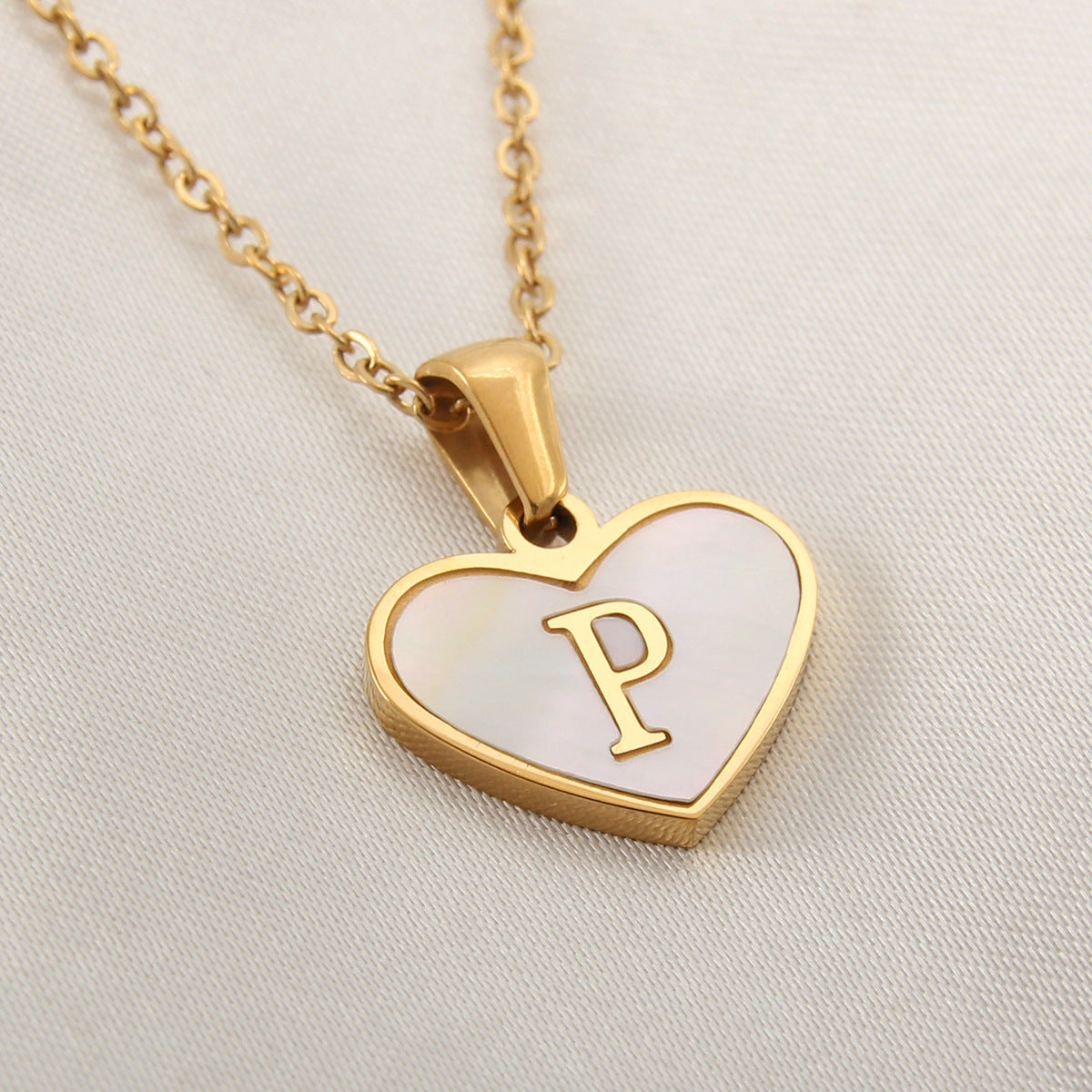 26 Letter Heart-shaped Necklace White Shell Love Clavicle Chain Fashion Personalized Necklace For Women Jewelry Valentine's Day - ARCHSHOPE