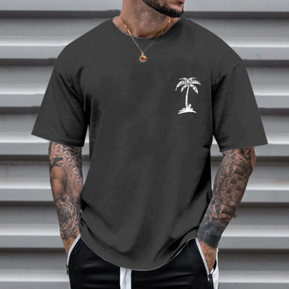 Men's Round Neck Printed Simple Pullover Short Sleeve T-shirt - ARCHSHOPE