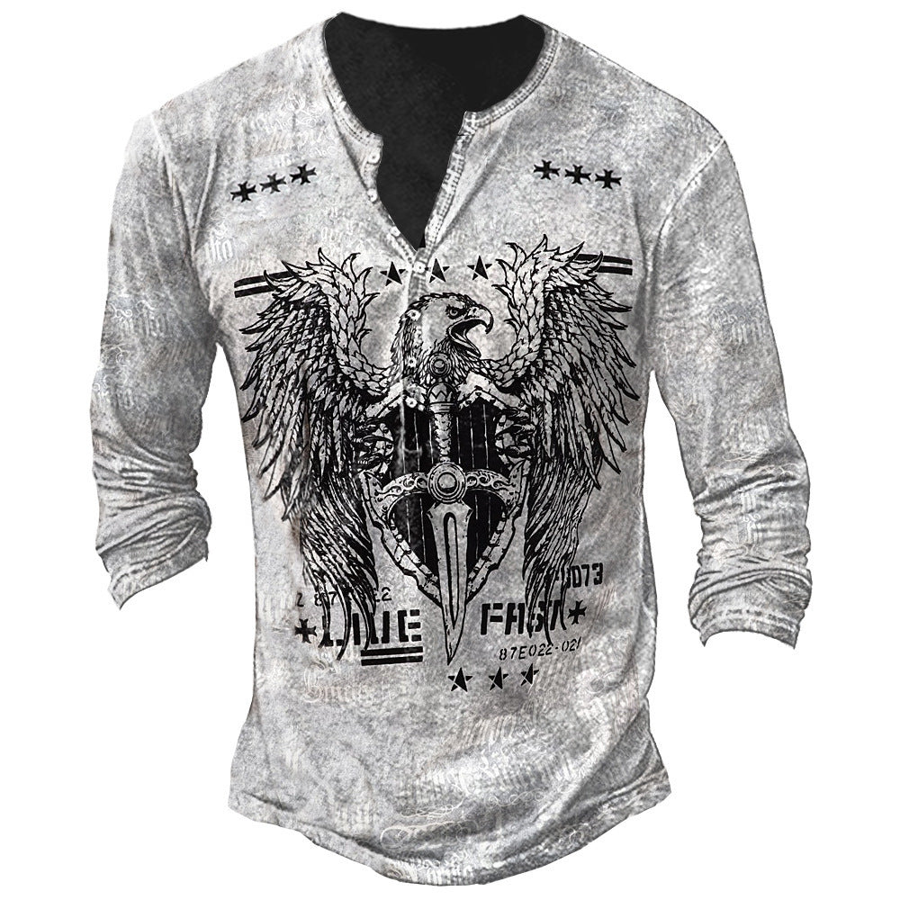 Printed Men's Street Long-sleeved Sports T-shirt - ARCHSHOPE
