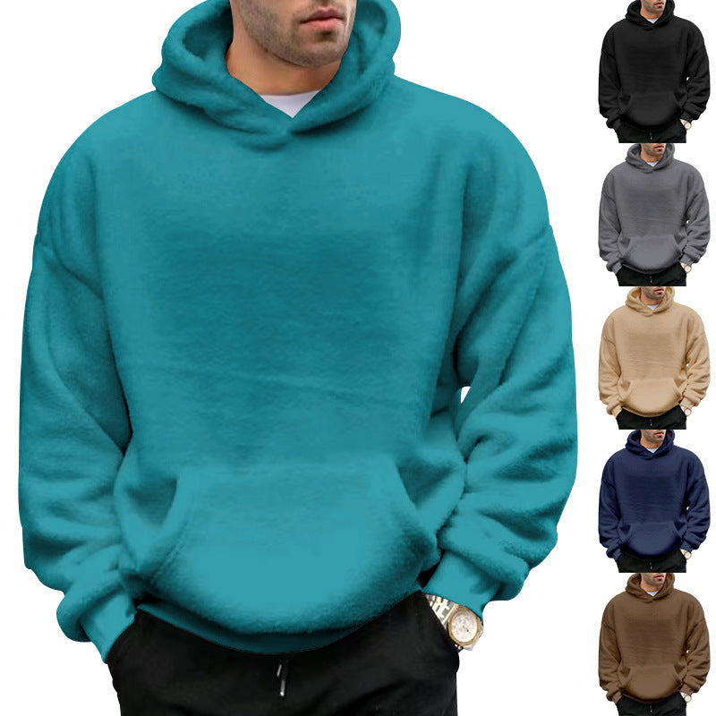 Double-sided Velvet Hooded Sweater Men's Plush Sweatshirt With Pockets - ARCHSHOPE