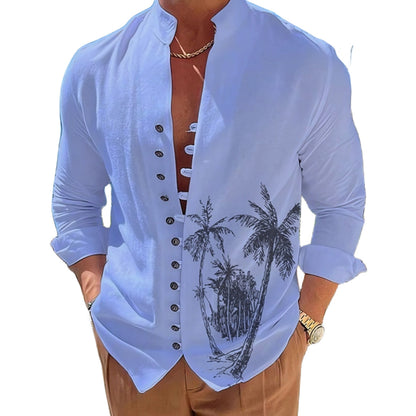 Chemise simple et décontractée pour homme avec impression numérique 3D