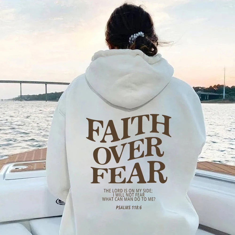 Faith Over Fear Christian Hoodie Christian Sweatshirt Jesus Hoodie Trendy Hoodie Bible Verse Shirt Unisex Aesthetic Clothes - ARCHSHOPE