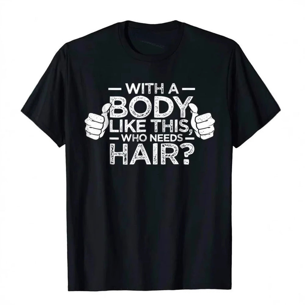 Plus Size Men's Cotton Short-sleeved Summer English Letter Printed T-shirt Top Men - ARCHSHOPE