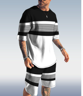 Men's Trendy Casual Beach Style Texture 3D Digital Suit - ARCHSHOPE
