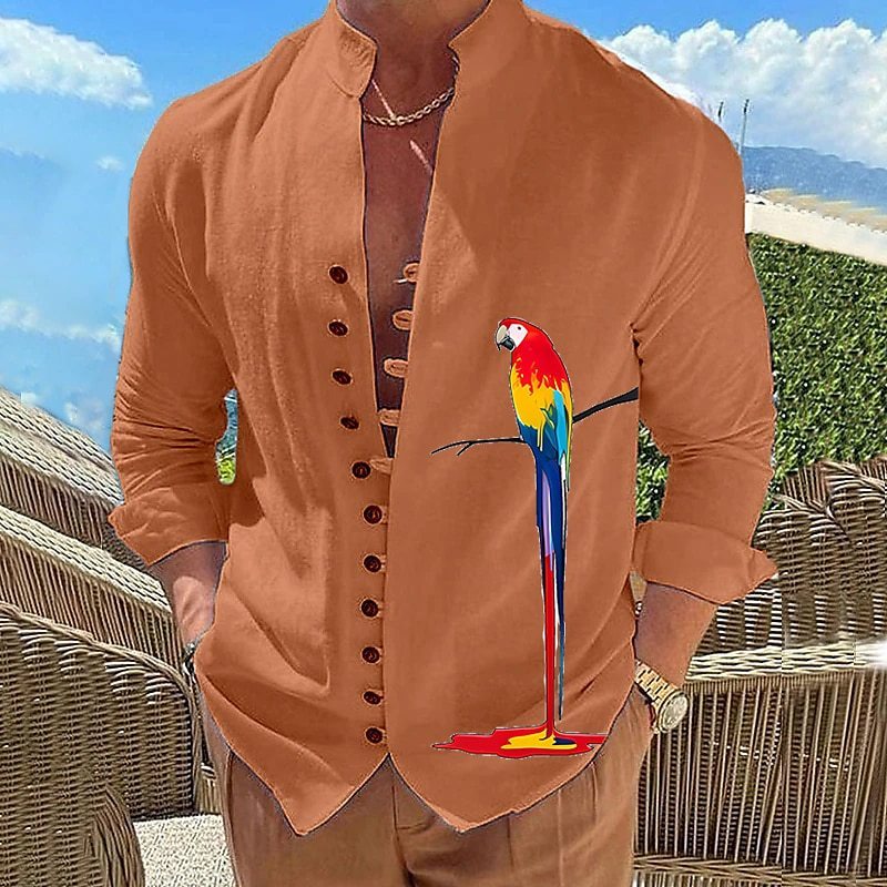Chemise simple et décontractée pour homme avec impression numérique 3D