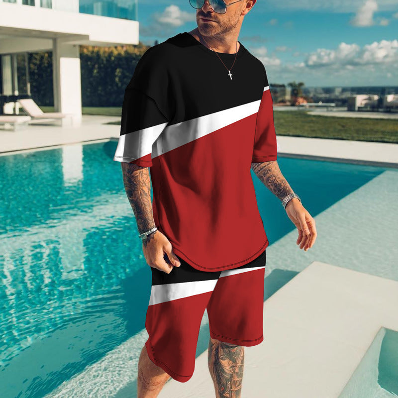 Men's Trendy Casual Beach Style Texture 3D Digital Suit - ARCHSHOPE
