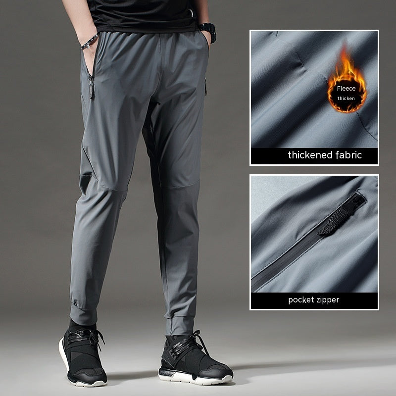 Wasserdicht Winddicht Atmungsaktiv Verdickung Fleece-gefüttert Warmhalten Elastische Fitness Sport Und Freizeit Laufhose