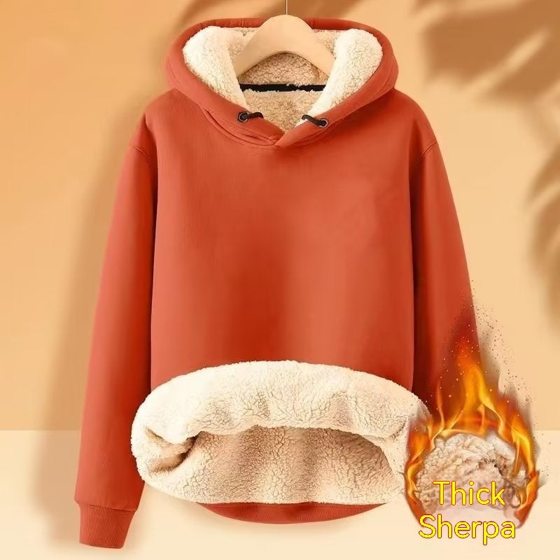 Men's Fleece Hoodie Winter Lined Padded Warm Keeping Loose Hooded Sweater - ARCHSHOPE