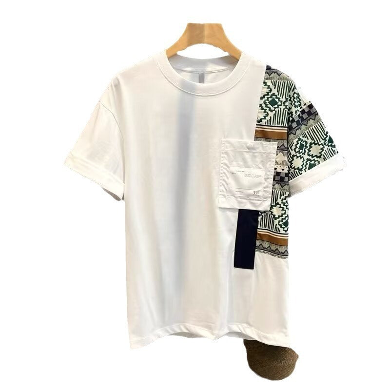 Men's T-shirt Summer New Work Clothes Style Color Matching Top - ARCHSHOPE