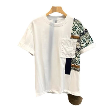Men's T-shirt Summer New Work Clothes Style Color Matching Top - ARCHSHOPE