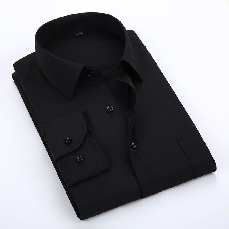 Men's White Long-sleeved Shirt, Tooling Fashion, Business, Professional Dress, Korean Style Shirt