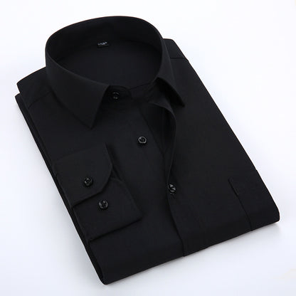 Men's White Long-sleeved Shirt, Tooling Fashion, Business, Professional Dress, Korean Style Shirt