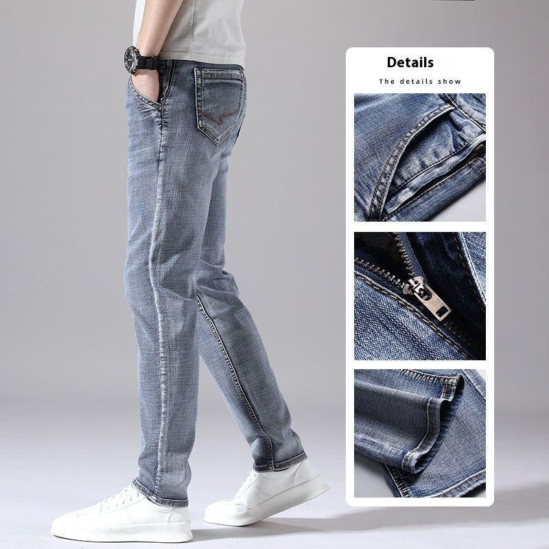 Jean rétro fin, coupe droite et ample, pantalon décontracté pour homme