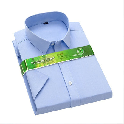 Bamboo Fiber Business Casual Solid Color Work Shirt Men