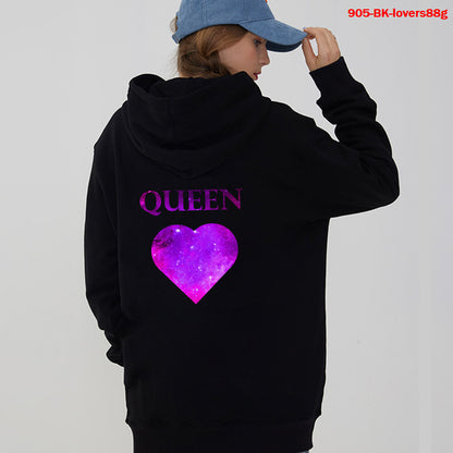 Women Hoodies King Queen Printed Sweatshirt Lovers - ARCHSHOPE