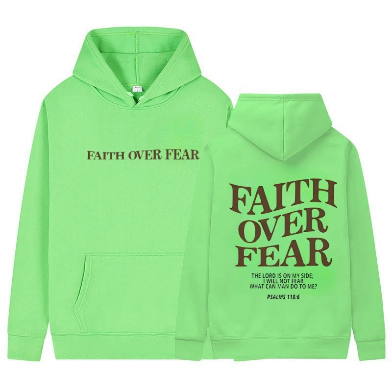 Faith Over Fear Christian Hoodie Christian Sweatshirt Jesus Hoodie Trendy Hoodie Bible Verse Shirt Unisex Aesthetic Clothes - ARCHSHOPE