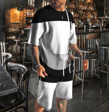 Men's Trendy Casual Beach Style Texture 3D Digital Suit - ARCHSHOPE