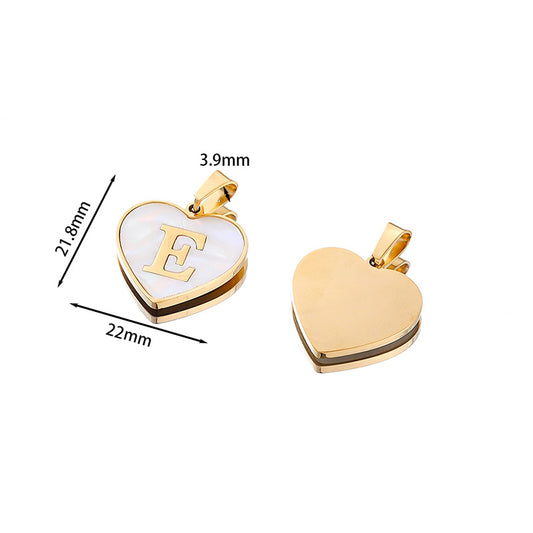 26 Letter Heart-shaped Necklace White Shell Love Clavicle Chain Fashion Personalized Necklace For Women Jewelry Valentine's Day - ARCHSHOPE