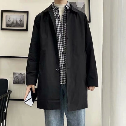 Trench Coat Men's Medium Length Spring And Autumn Leisure