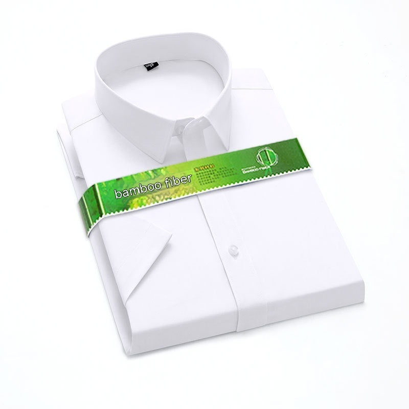 Bamboo Fiber Business Casual Solid Color Work Shirt Men