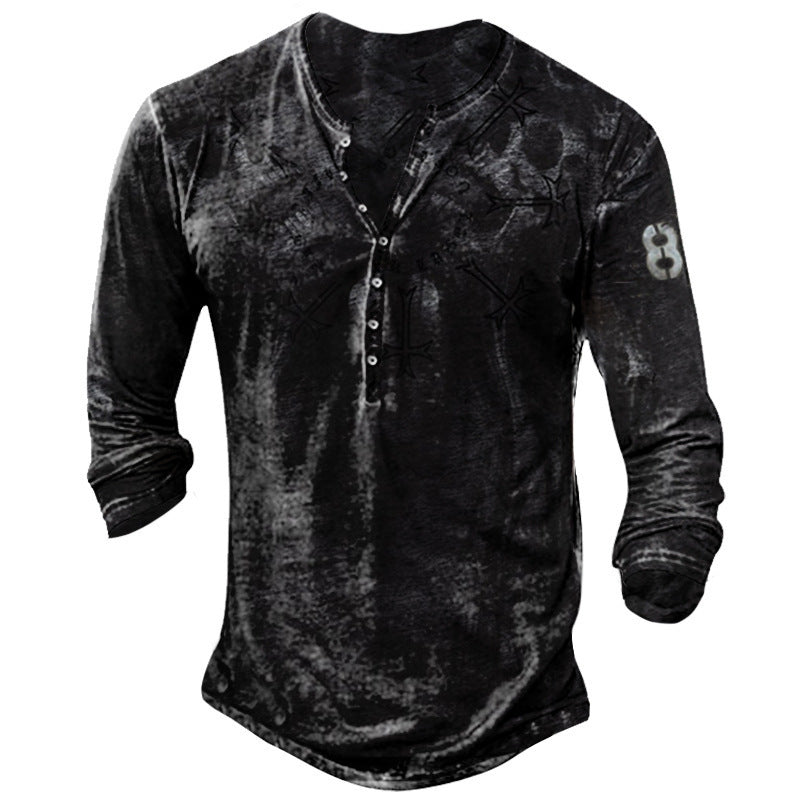 Printed Men's Street Long-sleeved Sports T-shirt - ARCHSHOPE