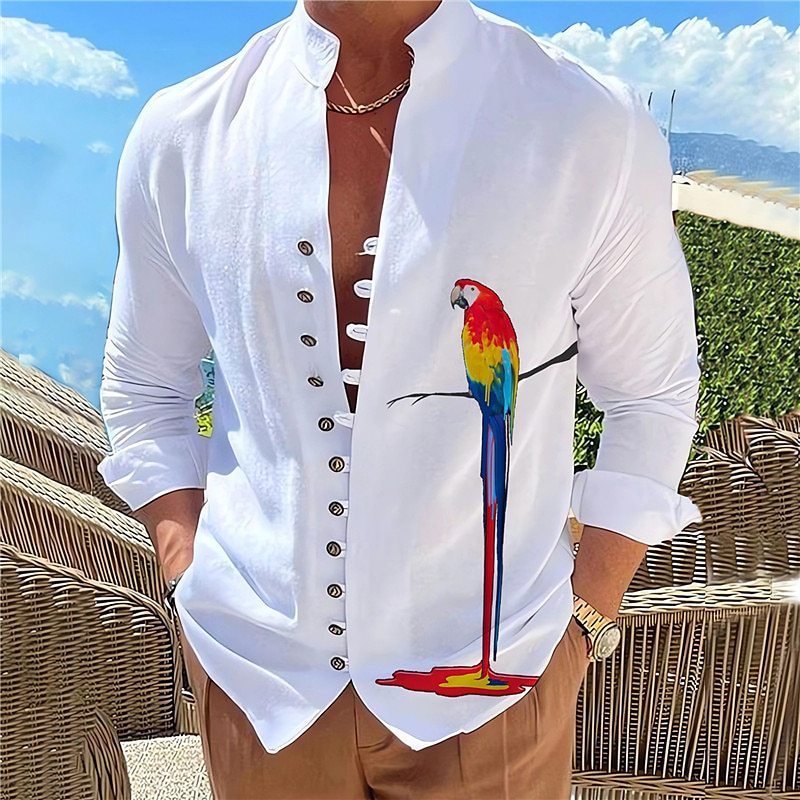 Chemise simple et décontractée pour homme avec impression numérique 3D