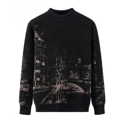 Autumn And Winter Round Neck Long Sleeved Pullover Thick Sweater