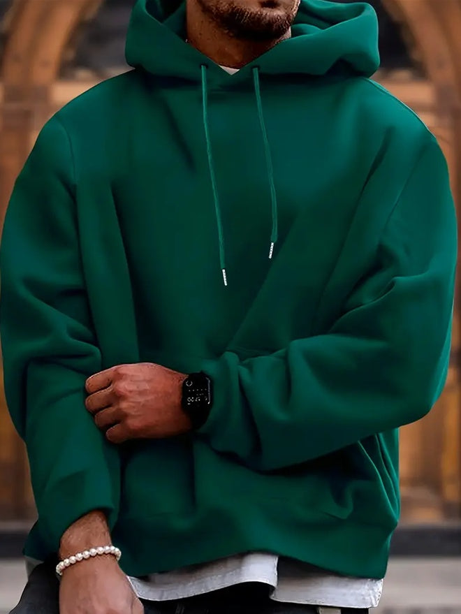 Men's Solid Color Hooded Jumper - ARCHSHOPE