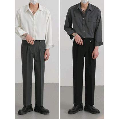 Spring And Summer Loose Straight Casual Suit Pants